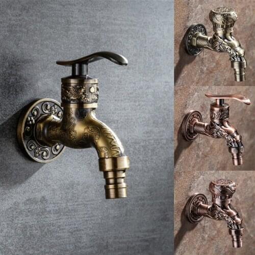 Antique Faucet Zinc Alloy Laundry Wall Mount Washing Machine Kitchen Faucet Outdoor Garden Nozzle for faucet Bathroom faucet