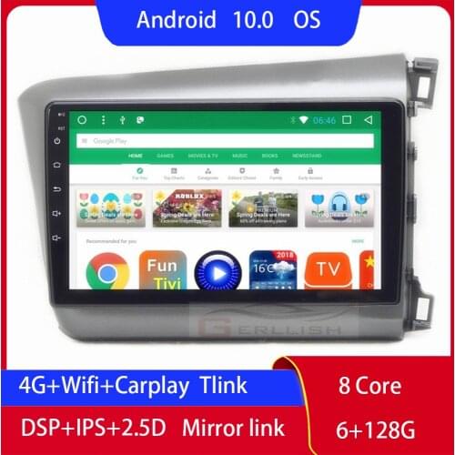 For Honda Civic 2012 2013 2014 2015 Right Hand Driving Android Auto Autoradio Carplay Car Radio 1 Din Altavoz Bluetooth Speaker