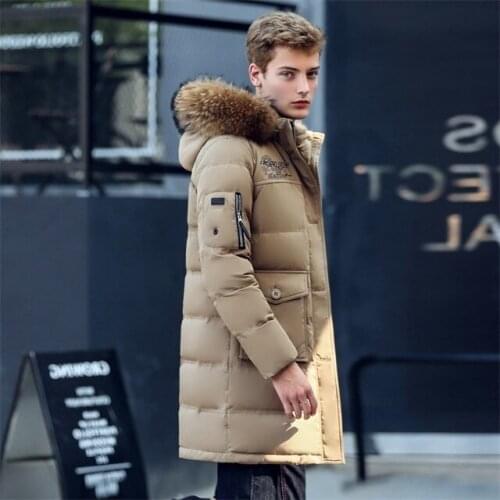 Ayusnue 2020 new men winter coat mens long jacket hooded duck down parka Korean doudoune Homme 8188-1 j3051