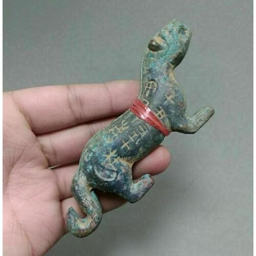 China Old Bronze Rural collections Bronze Tiger character