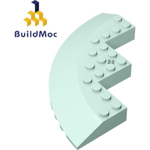 BuildMOC Assembles Particles 58846 Brick Round Corner 10 x 10 For Building Blocks Parts DIY electric Edu