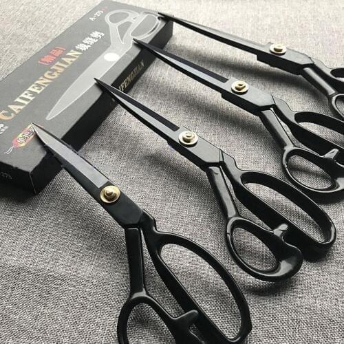 Black Sharp Sewing Scissors High Quality Professional Tailor Fabric Scissors For Cloth Vintage Crafts Tool Embroidery Scissor