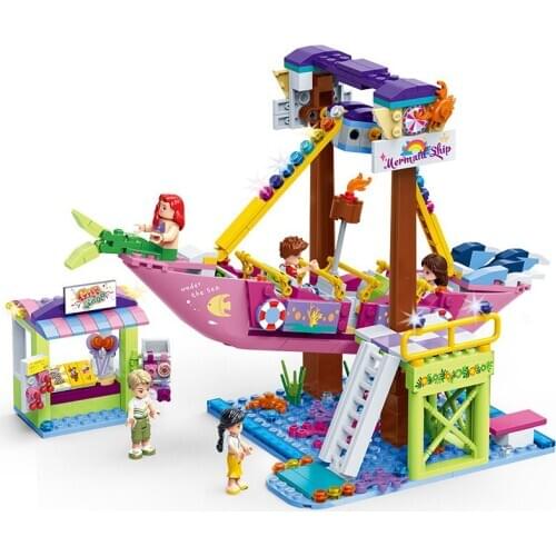 Girl Compatible Friends Series Amusement Park Ferris Wheel Model Building Blocks Bricks Playgame Toys For Children