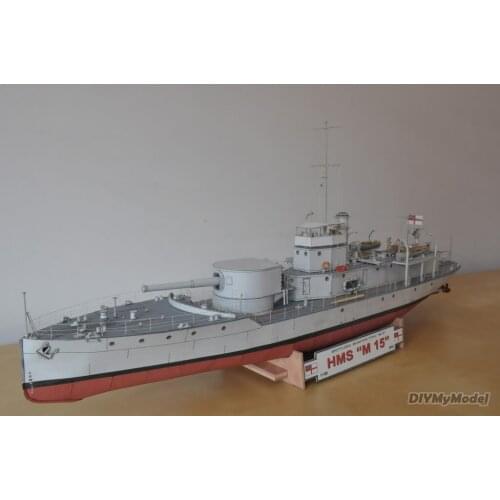 DIYMyModeI 1:100 British Royal Navy HMS M15 M15-class monitor DIY Handcraft Paper Model Kit Handmade Toy Puzzles