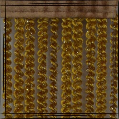 Gülpınar Curtain Mustard Silver Lurex Double Curling Rope Curtain