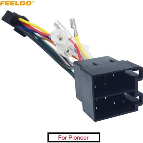 FEELDO Car Stereo Radio ISO 16-Pin PI100 Wire Harness Adapter For Pioneer 2003-on For Volkswagen Wire Connector Into Car Cable