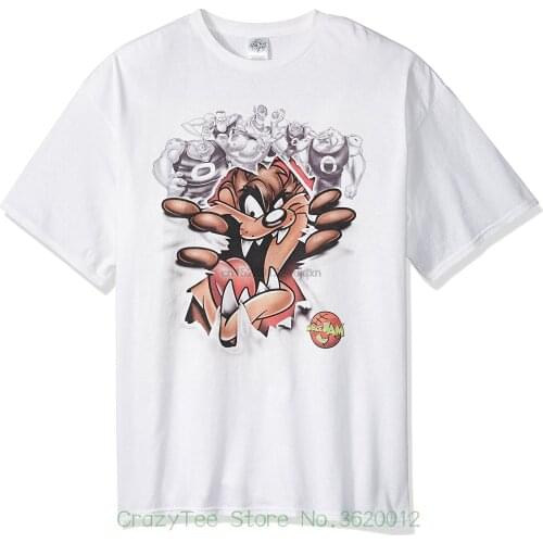 Short Sleeve O-Neck Cotton Tshirt Warner Brothers MenS Big And Tall Taz Shred Space Jam T-Shirt