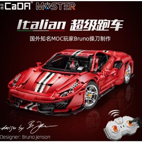 IN STOCK CaDA RC New MOC C61042 3187Pcs Italian Super Racing Car Model Building Blocks Bricks Toys for kids christmas gift
