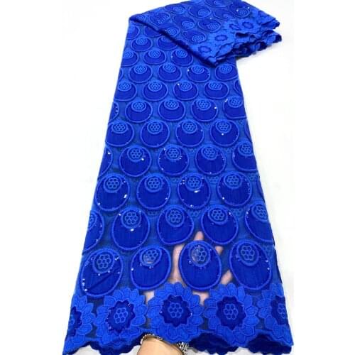 Navy Blue Nigerian Water Soluble Guipure Chiffon Lace Fabric 2021 High Quality Lace French African Cord Lace Fabric VD5026