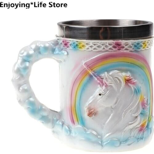 Creative Coffee Mug Resin Painted Beer Stainless Steel Cup Wine Cup Home Tea Cup Cups and Mugs