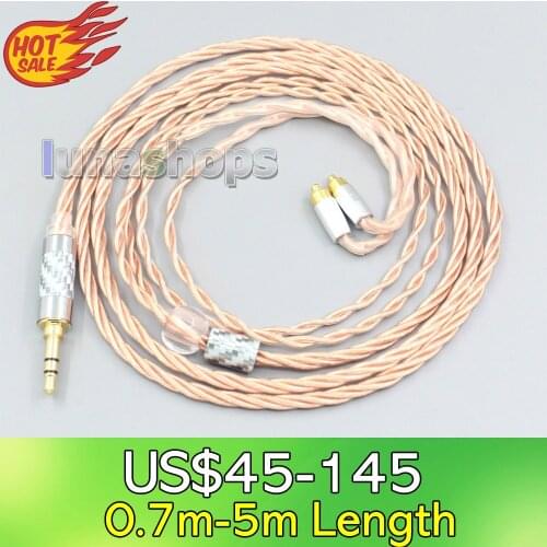 LN007197 3.5mm 4.4mm 2.5mm XLR Silver Plated OCC Shielding Coaxial Earphone Cable For Dunu dn-2002