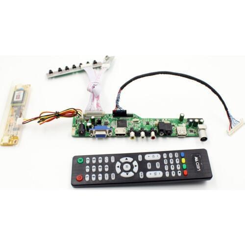 M6V5 LCD TV controller board support TV AV VGA Audio USB HDMI for 18.5 inch 1366X768 lcd panel HT185WX1-100 2CCFL DIY Repair