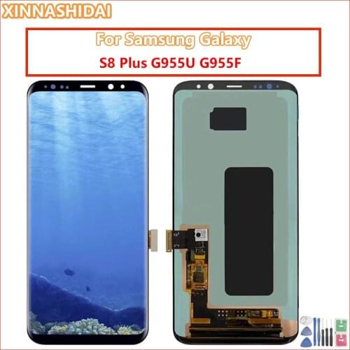 New LCD Display For Samsung Galaxy S8 Plus G955A G955U G955F LCD Display Touch Screen Digitizer Replacement with frame