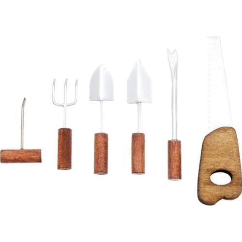 Odoria 1:12 Miniature 6PCS Gardening Tools Model Set for Dollhouse Fairy Patio Outdoor Accessories Doll House Decoration
