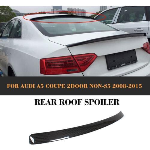Carbon Fiber Rear Roof Spoiler wing for Audi A5 2 Door 2008 2009 2010 2011 2012 2013 PU Unpainted Grey