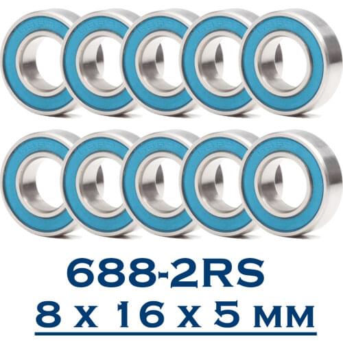 688RS Bearing 10PCS 8x16x5 mm ABEC-3 Hobby Electric RC Car Truck 688 RS 2RS Ball Bearings 688-2RS Blue Sealed