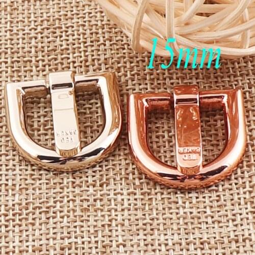 20 PCS Metal Gold/Rose Gold Center Bar Buckles Strap Adjuster Purse Bag Slider Adjustable Handbag Straps Keeper Buckle 15 mm