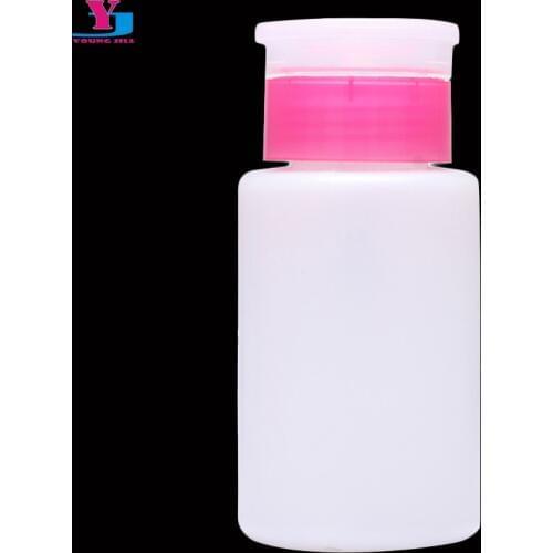 5Pcs Hot Nail Art Polish Pink Pump Dispenser Empty Bottle 150ML Alcohol Remover UV GEL Cleaner Locking Pressure Bottle Wholesale