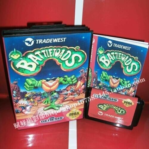 Sega MD game - Battletoads with Box and Manual for 16 bit Sega MD game Cartridge Megadrive Genesis system