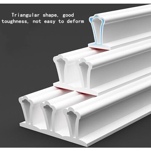 Silicone Bathroom Water Stopper retaining strip Flood Barrier Dry and Wet Separation Threshold shower door bottom sealing tape