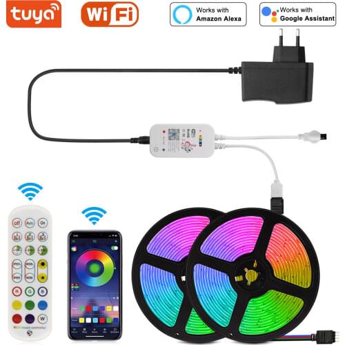 Luminous Tape Festoon WiFi Led Strip Light 12V RGB 5050 Bluetooth Neon Ribbon Led Stripe With APP Alexa Remote Control for room