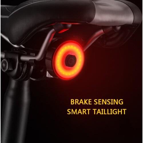 Smart Bicycle Induction Taillight Auto Start Stop Road Bike LED Waterproof Tail Light USB Cycling Back Rear Lamp N011