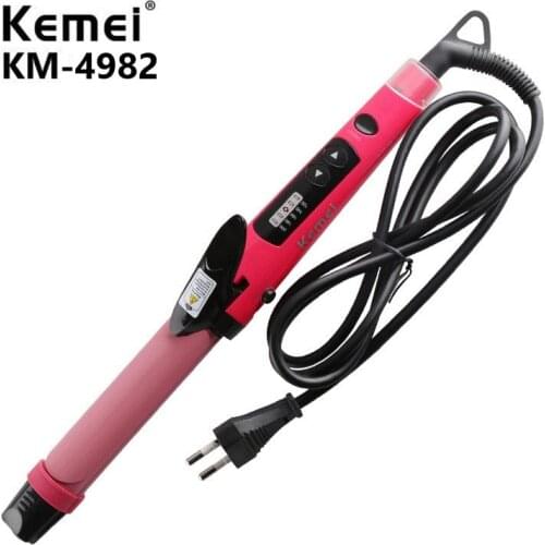 Hair curler temperature adjustment tourmaline ion flat iron widened ceramic heating plate DIY design salon styling tool KM-4982