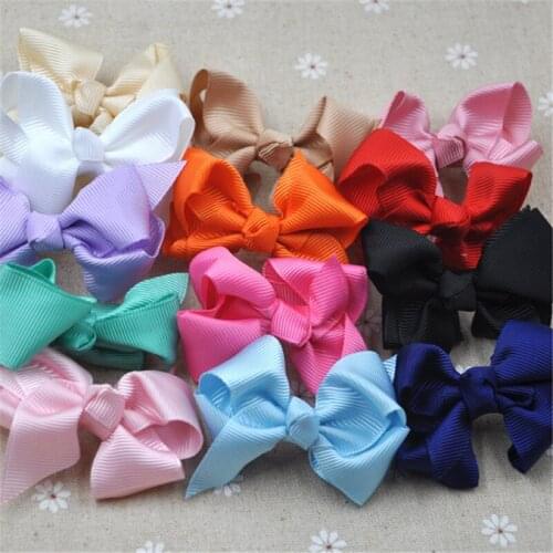 10 pcs Grosgrain Ribbon Bow Hair Clip Pin Flower Baby Girl Headdress Accessories A283