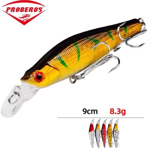 1PCS Minnow Fishing Lure 90mm8.3g Topwater Hard Bait Wobbler Jig Bait Crankbait Carp Striped bass Pesca Fishing tackle SwimBait