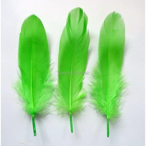 Hard Pole 1000Pcs Grass Green Goose Feathers For DIY Crafts Swan Plumes 12-18cm Jewelry Wedding Home Accessories Decoration
