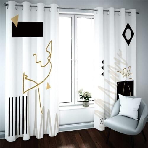 2020 curtains modern abstract For living room bedroom Custom fashion nordic curtains 3D luxury home