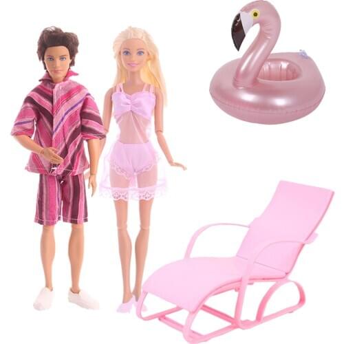 4Barbies Accessories/Set Swimming Suit,Beach Chair,Rabbit Swimming Ring For Ken&Barbies 11.5 Inch Doll Accessories Kids Toy 5G