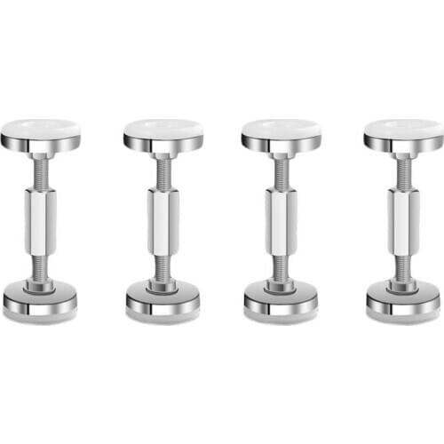 4Pcs Adjustable Threaded Bed Frame Anti-Shake Tool, Bedside Headboards Prevent Loosening (Silver, 56mm - 76mm)