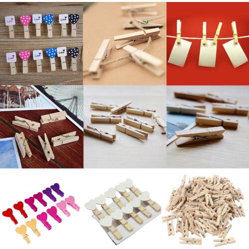 50 / 100 Pieces Mini 25Mm Natural Wood Clip Photo Clip Clothes Clip Diy Party Wood Clip Hook