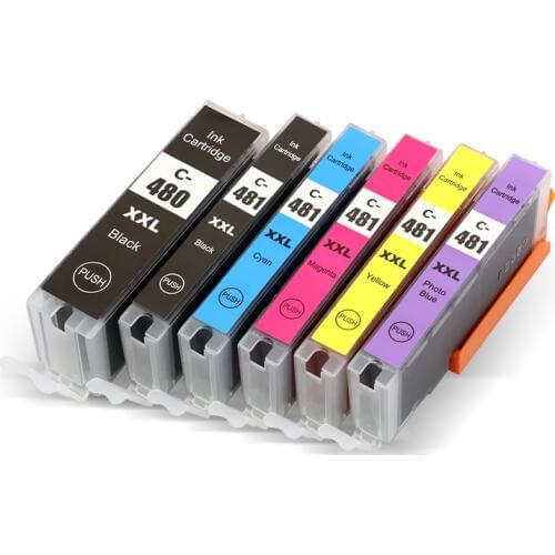 6Pcs For Canon PGI480 CLI481 Pgi 480 Cli 480 Ink Cartridge For Canon PIXMA PIXMA TR7540 TR8540 TS6140 TS8140 TS9140