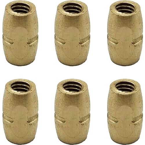 6Pcs Copper Flute Head Socket Nuts Golden for Musical Instrument Accessory