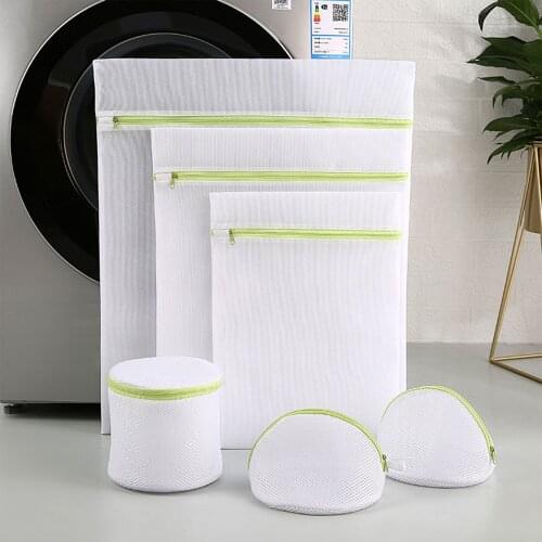 6Pcs Laundry Bags Zipper Protection Reusable Various Sizes Mesh Washing Accessory
