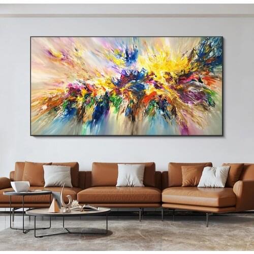 Abstract Painting Art Colorful Pictures Canvas Painting Flower Posters Wall Art Pictures For Living Room Home Decorative Cuadros