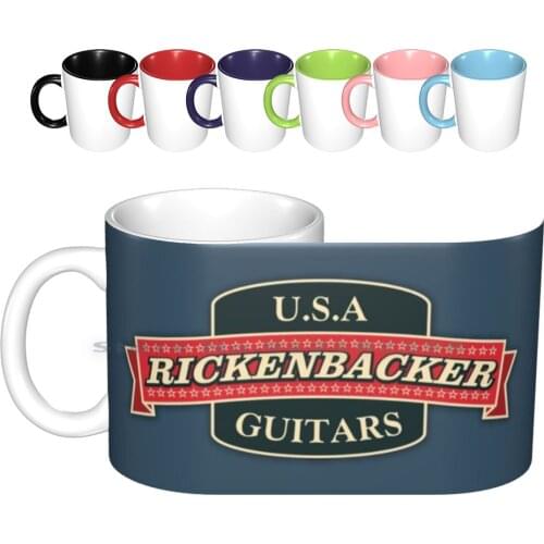 U.s.a Guitars 1968 Ceramic Mugs Coffee Cups Milk Tea Mug Guitar Music American Usa Roll Festival Cool Musical Instruments