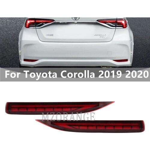 Car LED Rear Bumper Lights 3 functions For Toyota Corolla 2019 2020 Taillights Rear Brake Light Reflector Reverse Lamps