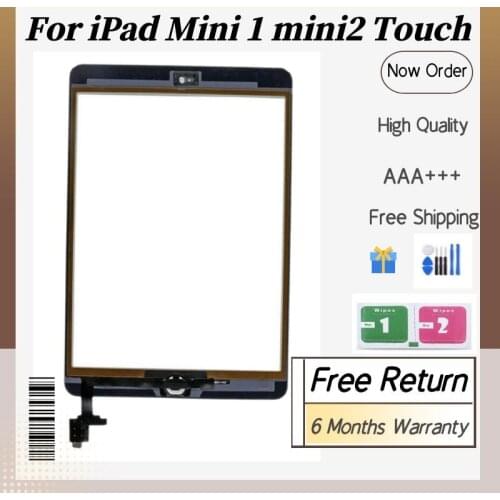 Free Shipping Touch Screen For iPad Mini 1 Mini 2 A1432 A1454 A1455 A1489 A1490 A149 Touch Screen Digitizer Sensor + IC Chip