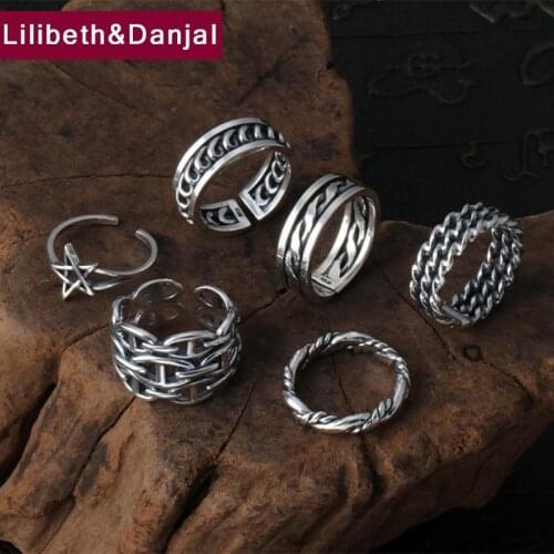 Black Ring 100% Real 925 Sterling Silver fine jewelry for men women Vintage fashion Lucky Hollow Weaving ladies Ring 2018 R103