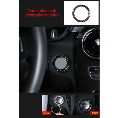 For Benz GLC 2015-2019 carbon fiber One button start decorative ring trim 1pc