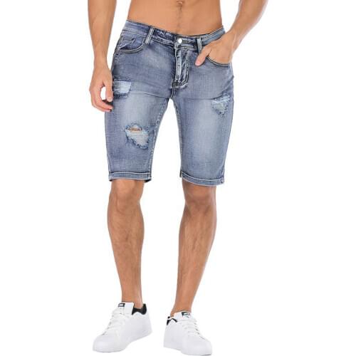 Denim Shorts Summer Korean Mens Tooling Multi-bag Denim Shorts Fashion Straight Blue Black Five-point pants Size 28-42