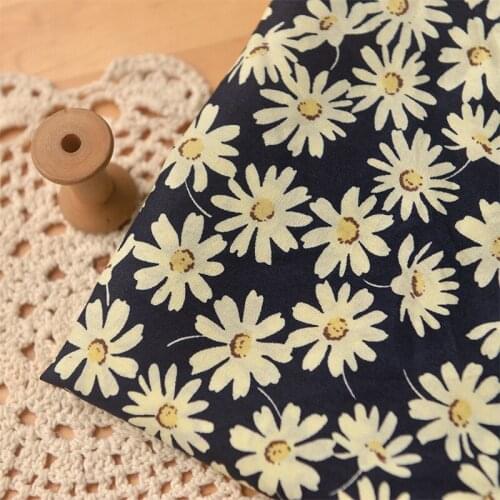 Printed Daisy Cotton Fabric Poplin Cotton Cloth For DIY Dress Baby clothing tablecloth fabric