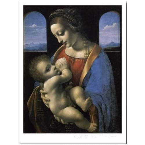 Oil painting portrait Madonna Litta Leonardo Da Vinci art for sale Hand painted High quality