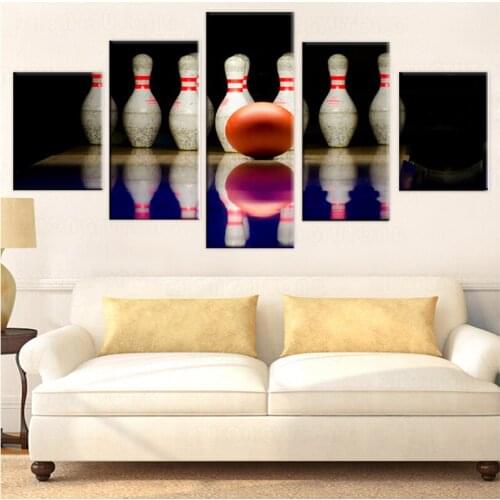 Canvas Paintings Home Decor HD Prints Poster Framework For Living Room 5 Pieces Bowling Ball Sports Landscape Pictures Wall Art