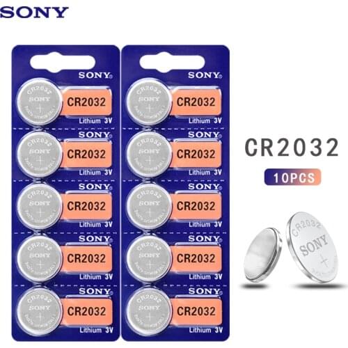 10pcs SONY Original CR2032 DL2032 ECR2032 BR2032 2032 CR 2032 3V Lithium Button cell Coin Battery Long Lasting for Watches