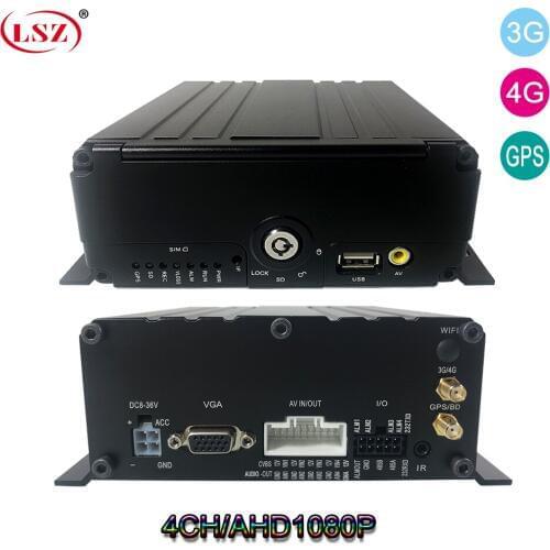 LSZ DVR Mobile Ahd 1080P 4 channel MDVR hard drive with free cloud software GPS 4G