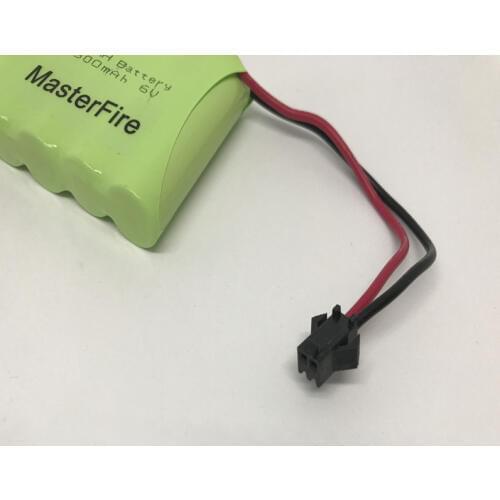 MasterFire 10PACK/LOT New 6V AA 1800mah Ni-Mh Rechargeable Battery NiMH Batteries Pack with black plug